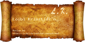 Loibl Krisztián névjegykártya